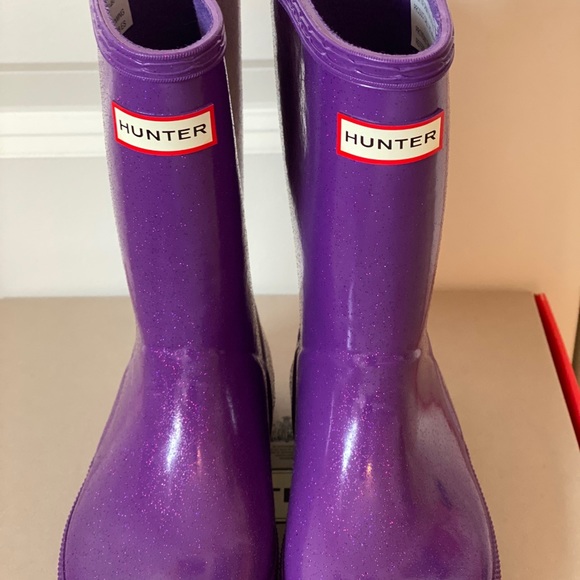 NWT Hunter Boots, sparkle purple - Picture 2 of 5